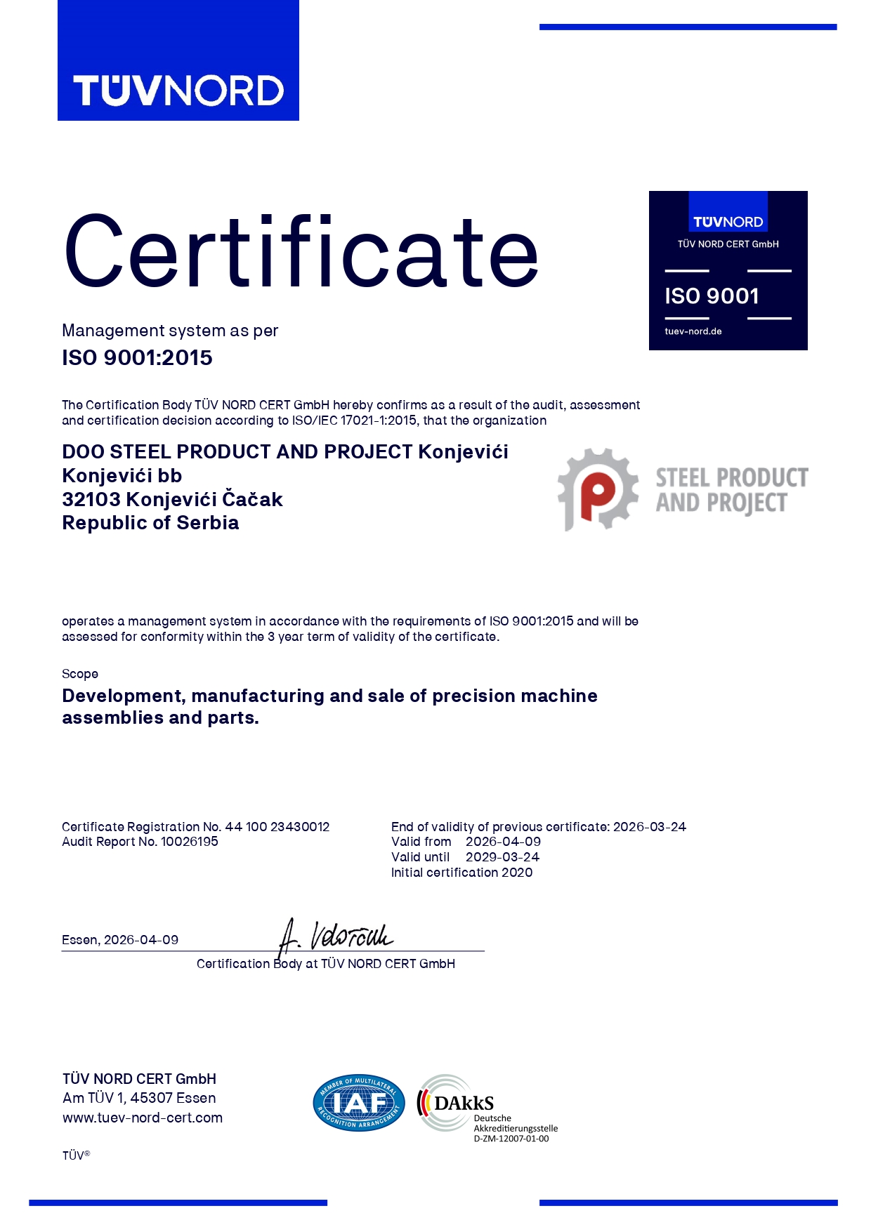 certificate